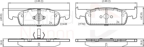 Comline ADB02398 - Kit de plaquettes de frein, frein à disque cwaw.fr