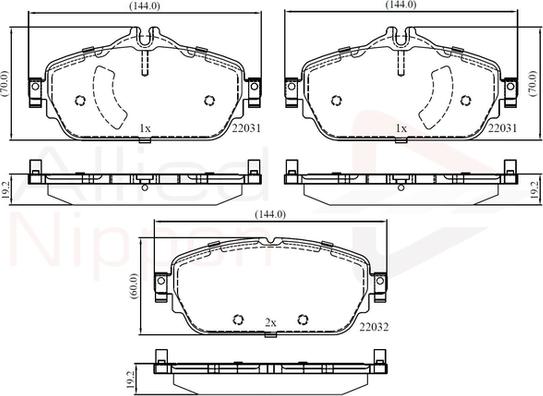 Comline ADB02346 - Kit de plaquettes de frein, frein à disque cwaw.fr