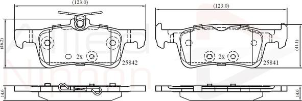 Comline ADB02369 - Kit de plaquettes de frein, frein à disque cwaw.fr