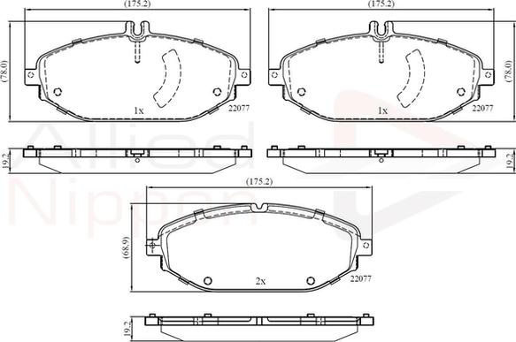 Comline ADB02364 - Kit de plaquettes de frein, frein à disque cwaw.fr