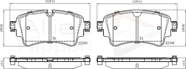 Comline ADB02362 - Kit de plaquettes de frein, frein à disque cwaw.fr