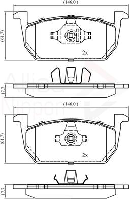 Comline ADB02389 - Kit de plaquettes de frein, frein à disque cwaw.fr