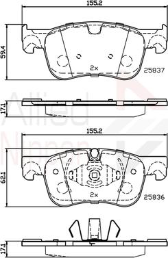 Comline ADB02246 - Kit de plaquettes de frein, frein à disque cwaw.fr