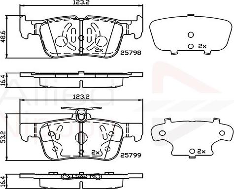 Comline ADB02243 - Kit de plaquettes de frein, frein à disque cwaw.fr