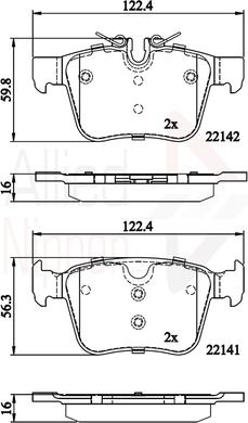 Comline ADB02255 - Kit de plaquettes de frein, frein à disque cwaw.fr