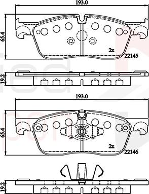 Comline ADB02253 - Kit de plaquettes de frein, frein à disque cwaw.fr