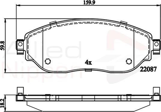 Comline ADB02285 - Kit de plaquettes de frein, frein à disque cwaw.fr