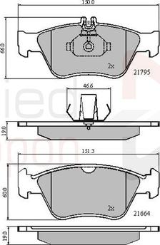 Comline ADB0274 - Kit de plaquettes de frein, frein à disque cwaw.fr