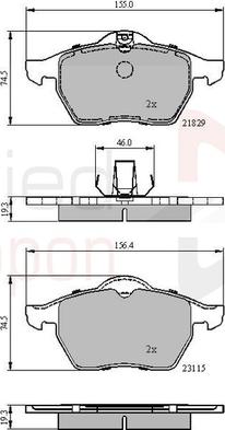 Comline ADB0749 - Kit de plaquettes de frein, frein à disque cwaw.fr