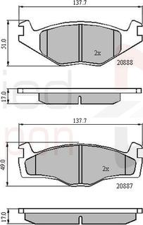 Comline ADB0703 - Kit de plaquettes de frein, frein à disque cwaw.fr