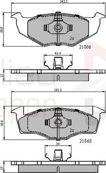 Comline ADB0707 - Kit de plaquettes de frein, frein à disque cwaw.fr