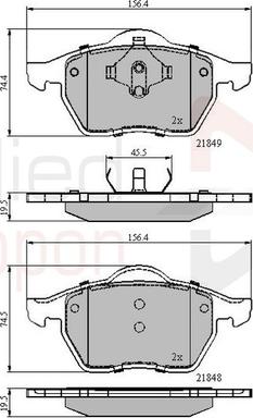 Comline ADB0715 - Kit de plaquettes de frein, frein à disque cwaw.fr