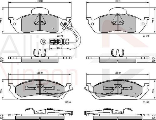 Comline ADB1911 - Kit de plaquettes de frein, frein à disque cwaw.fr