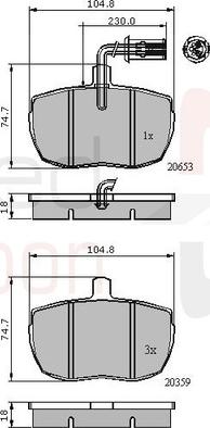 Comline ADB1413 - Kit de plaquettes de frein, frein à disque cwaw.fr