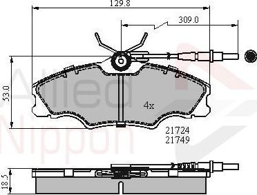 Comline ADB1433 - Kit de plaquettes de frein, frein à disque cwaw.fr