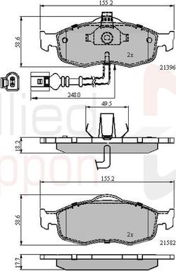 Comline ADB1514 - Kit de plaquettes de frein, frein à disque cwaw.fr