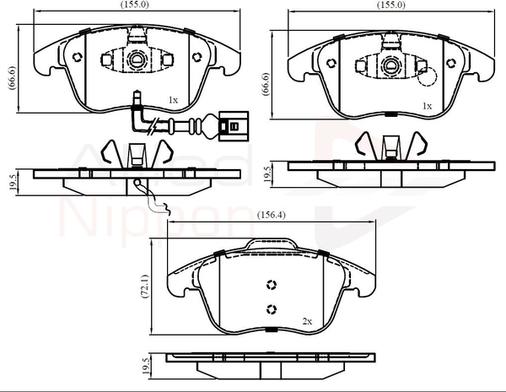 Comline ADB16022 - Kit de plaquettes de frein, frein à disque cwaw.fr