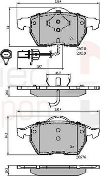 Comline ADB11542 - Kit de plaquettes de frein, frein à disque cwaw.fr