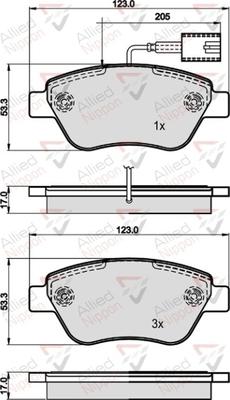 Comline ADB11535 - Kit de plaquettes de frein, frein à disque cwaw.fr