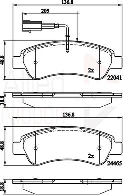 Comline ADB11604 - Kit de plaquettes de frein, frein à disque cwaw.fr