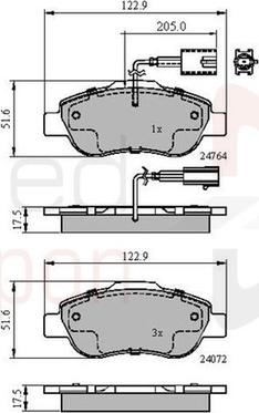 Comline ADB11600 - Kit de plaquettes de frein, frein à disque cwaw.fr