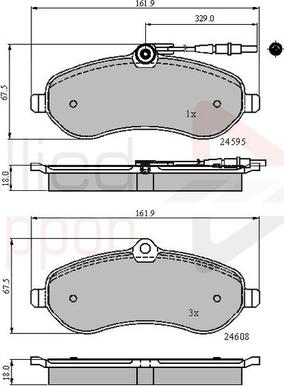 Comline ADB11621 - Kit de plaquettes de frein, frein à disque cwaw.fr