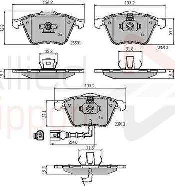 Comline ADB11628 - Kit de plaquettes de frein, frein à disque cwaw.fr