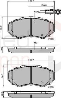 Comline ADB11040 - Kit de plaquettes de frein, frein à disque cwaw.fr