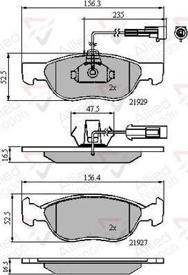 Comline ADB11016 - Kit de plaquettes de frein, frein à disque cwaw.fr