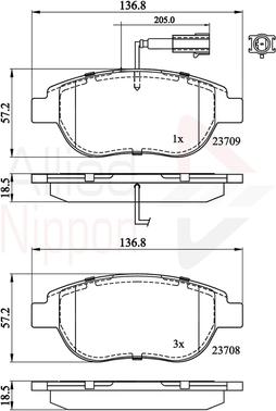 Comline ADB11038 - Kit de plaquettes de frein, frein à disque cwaw.fr