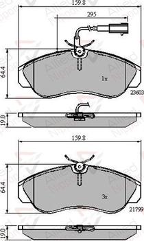 Comline ADB11032 - Kit de plaquettes de frein, frein à disque cwaw.fr