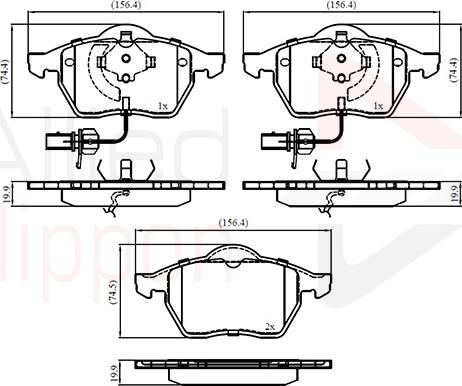 Comline ADB11025 - Kit de plaquettes de frein, frein à disque cwaw.fr