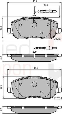 Comline ADB11158 - Kit de plaquettes de frein, frein à disque cwaw.fr