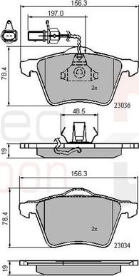 Comline ADB11168 - Kit de plaquettes de frein, frein à disque cwaw.fr