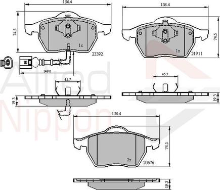 Comline ADB11111 - Kit de plaquettes de frein, frein à disque cwaw.fr