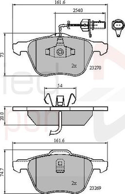 Comline ADB11136 - Kit de plaquettes de frein, frein à disque cwaw.fr