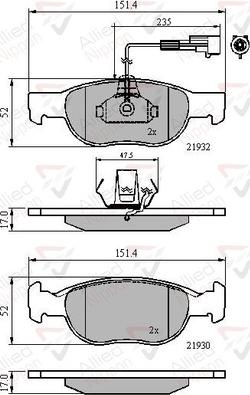 Comline ADB11171 - Kit de plaquettes de frein, frein à disque cwaw.fr