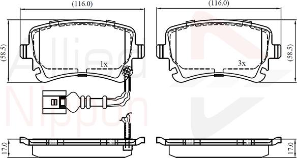 Comline ADB11313 - Kit de plaquettes de frein, frein à disque cwaw.fr