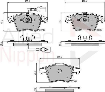 Comline ADB11312 - Kit de plaquettes de frein, frein à disque cwaw.fr