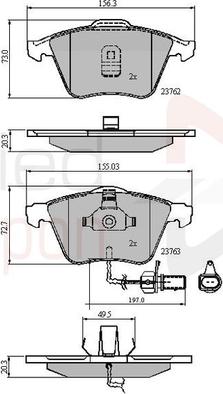 Comline ADB11200 - Kit de plaquettes de frein, frein à disque cwaw.fr