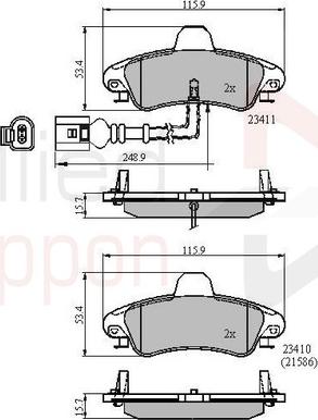 Comline ADB11235 - Kit de plaquettes de frein, frein à disque cwaw.fr