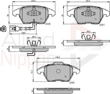 Comline ADB11224 - Kit de plaquettes de frein, frein à disque cwaw.fr