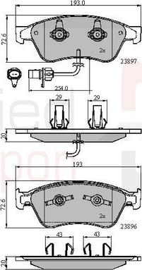 Comline ADB11740 - Kit de plaquettes de frein, frein à disque cwaw.fr