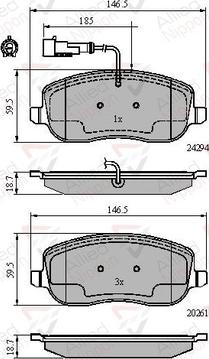 Comline ADB11747 - Kit de plaquettes de frein, frein à disque cwaw.fr