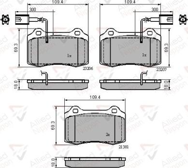 Comline ADB11758 - Kit de plaquettes de frein, frein à disque cwaw.fr