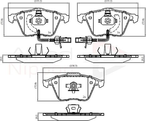 Comline ADB11753 - Kit de plaquettes de frein, frein à disque cwaw.fr