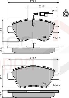 Comline ADB11702 - Kit de plaquettes de frein, frein à disque cwaw.fr