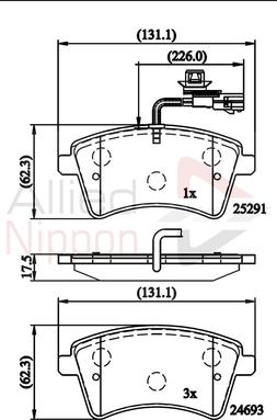 Comline ADB11707 - Kit de plaquettes de frein, frein à disque cwaw.fr