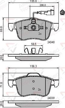 KRAFT AUTOMOTIVE 6006893 - Kit de plaquettes de frein, frein à disque cwaw.fr