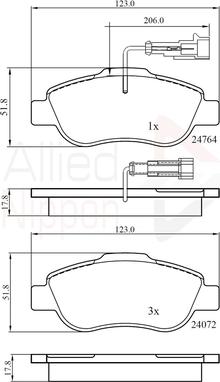 Comline ADB11785 - Kit de plaquettes de frein, frein à disque cwaw.fr